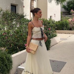 Selfie Leslie Cream Shirt with Black Accents